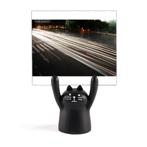 Chat Noir Porte-mémo Décoration de Nuit Idéal sur Table de Chevet ou Bureau