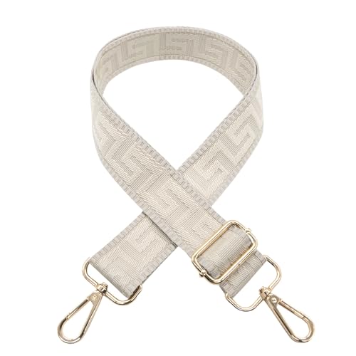 Image of Long Keeper Wide Bag Strap - Adjustable Replacement Shoulder Strap Handbag Shoulder Bag Strap Guitar Style Cross Body Strap for Purse Shoulder Bag Long Bag (Pure Beige)