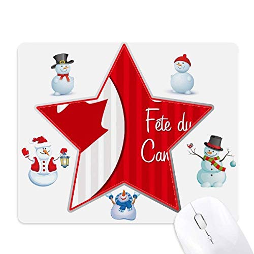 Tapis de souris Noël Canada famille souris et étoiles cadeau de fin d'année