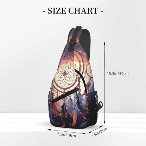 Mochila de sling Native American Dream Catcher Negra miniatura 2