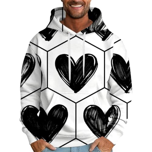 Sudadera de San Valentín para hombre con forro de corazón amor un detalle especial en azul