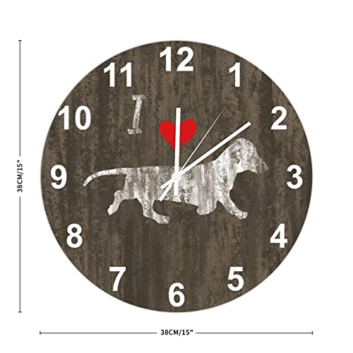 Horloge murale silencieuse Teckel style campagnard pour chambre