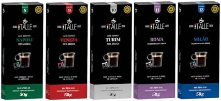 Cápsulas Compativeis Nespresso Café moido e torrado Cafe Italle 5...