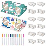 Shappy 30 Pieces Cardboard Folding Binoculars with Coloring Markers Paintable Make Your Own Paper Binocular 3x Magnification DIY Art Craft Kits for Boys Girls Christmas Birthday Party Supplies Class A