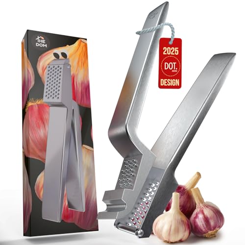 No-Peeling-Required-100-Stainless-Steel-Garlic-Press--Odor-free-Cleaning-Rust-Proof-Detachable-Handle-Fine-Mincer-5-years-Guarantee-Dishwasher-safe-garlic-crusher-tool-Moledor-de-ajo No Peeling Required, 100% Stainless Steel Garlic Press – Odor-free Cleaning, Rust Proof, Detachable Handle, Fine Mincer, 5 years Guarantee, Dishwasher safe garlic crusher tool, Moledor de ajo - Image 1