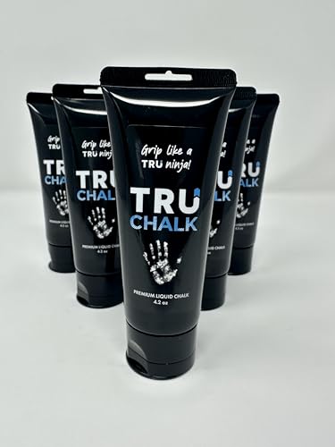 TruChalk 5 Bottle Bundle Premium Liquid Chalk 100ml Bottle, All Grip No Slip No-Mess Chalk for Obstacles, Gymnastics, Rock Climbing, Crossfit, and Weightlifting.