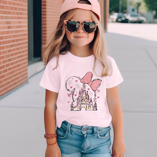 Image of Graphic Shirts for Girls Cute Bow T Shirt Kids Toddler Holiday Tshirt Vacation Trip Summer Tee Cotton Tops