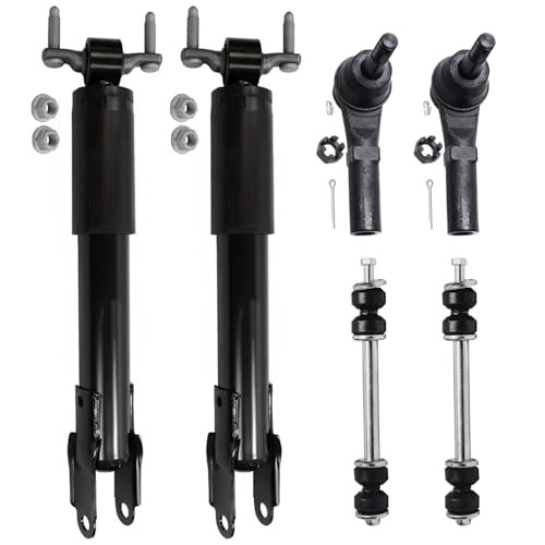 Image of Detroit Axle - Front Shocks Kit for 2011-2019 Chevrolet Silverado 2500 3500 HD GMC Sierra 2500 3500 HD, Shock Absorbers Assembly Sway Bars Outer Tie Rods Replacement - 6pc Set