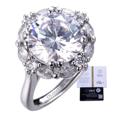Bague moissanite ajustable anti-allergie en argent fin Halukakah