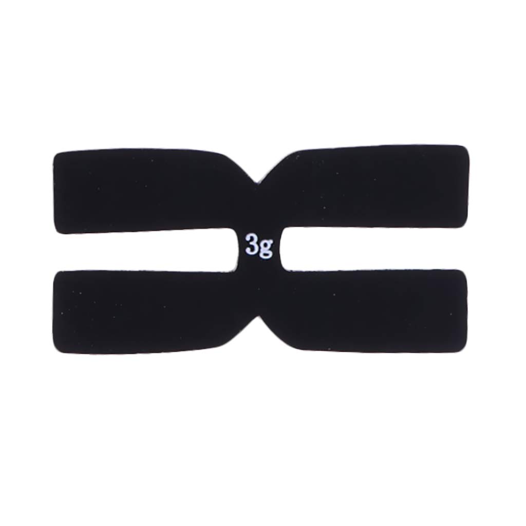 P Prettyia 6Pcs/Set Tennis Racket Weight and Balance Strips Racquet Balancer Tape H-Shaped 3g Silicone Balance Bar - Black, 4x2cm - Image 3