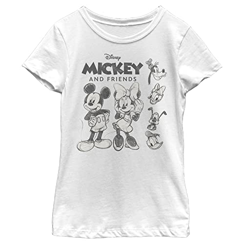Disney Mickey and Friends Sketches Logo Girls Standard T-Shirt