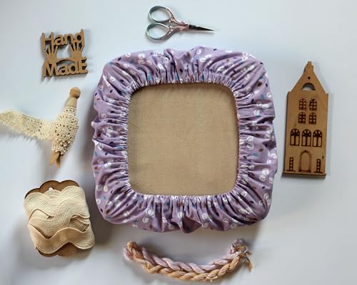 Grime Guard Q-Snap 8 x 8 Inch Cotton Hoop Cover Nurge size 3 Hoop Square Embroidery, Quilting, Punch Needle, and Craft Sewing (Purple)2