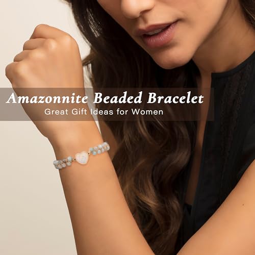 Image of Gifts for Daughter Granddaughter, To My Mom Grandma Wife Girlfriend Sister Jasper Heart Bracelets Birthday Graduation Anniversary Christmas Stocking Stuffers Valentines Mothers Day Jewelry