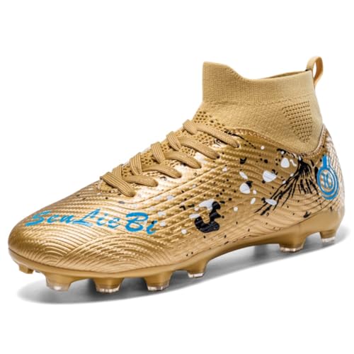 Xinghuanhua Chaussures de Football Unisex Bottes de Football Haut Chaussures Antidérapantes Chaussures