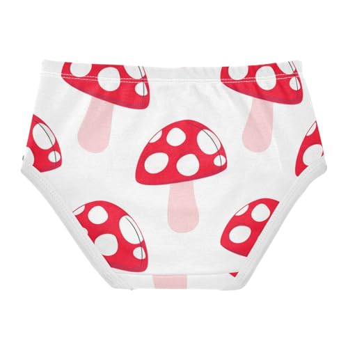 Girls Underwear Toddler 2t Cotton Panties for Girl Animal Briefs Undies Kids Cartoon Red Mushrooms White2