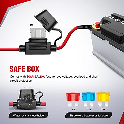Image of Nilight Wiring Harness Kit 14AWG Heavy Duty 12V On-Off Switch Power Relay Blade Fuse for Off Road LED Work Light Bar-ONE Lead