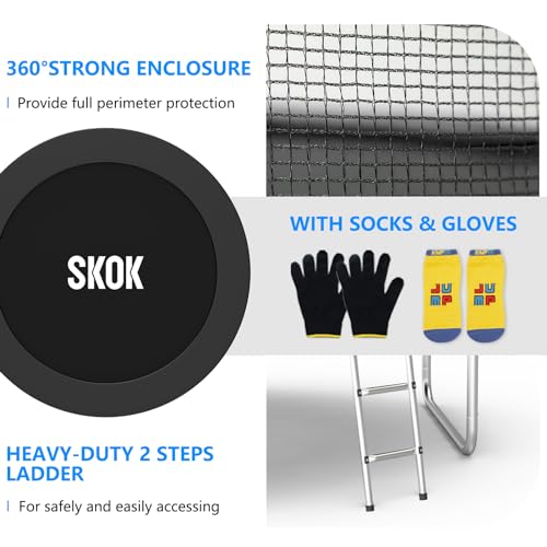 Image of SKOK Trampoline for Kids,400LBS Outdoor Trampoline with Net-ASTM Approved Trampoline for Children and Adults