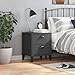 Industrial Nightstand with Drawers, White Engineered Wood Bedside Table for Modern Bedroom Storage and Organization Anthracite Gray, 13.8 x 15.7 x 18.9 in