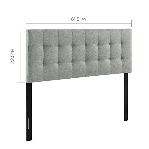 Image of Modway AMZ-5041 Lily Tufted Linen Fabric Upholstered Queen Headboard in Gray