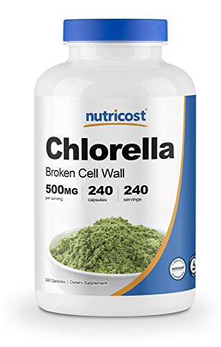 Nutricost Chlorella Capsules 500mg, 240 Vegetarian Capsules - Non-GMO and Gluten Free