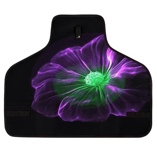 Delantal de trabajo violet verde con 8 bolsillos y tirantes cruzados ajustables miniatura 1