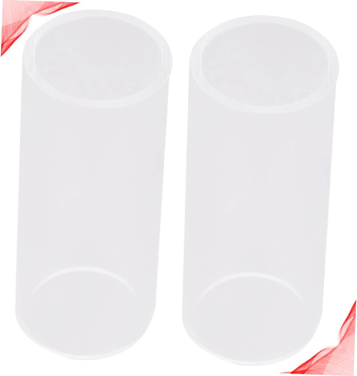 Glass Guitar Slide 2Pcs for Guitar Lovers 6x2.2x2.2cm White