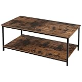 2-Tier Coffee Table with Storage Shelf, Rectangular Tea Table for Living Room, 43.3'x 23.6' TV Stand...