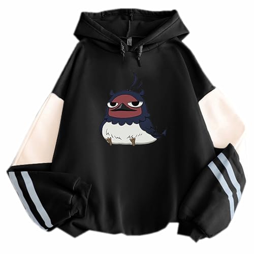Charous Sudadera con capucha con estampado de dibujos animados de trébol negro de anime, sudadera suave de color informal utilizada para los fanáticos del manga, Negro, S
