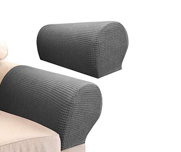 SXNING Stretch Armrest Covers Spandex Arm Covers for Chairs Couch Sofa Armchair Slipcovers for Recliner Sofa 2pcs (Grey)