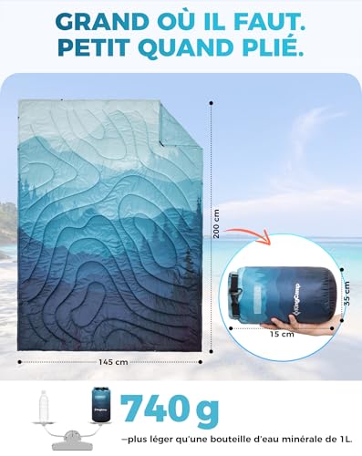 Couverture de camping pliable légère KingCamp couverture thermique extérieure