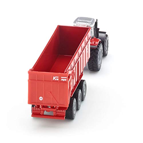 siku 1844, Massey Ferguson Traktor mit Anhänger, 1:87, Metall/Kunststoff, Rot, Kippbarer Anhänger – Bild 4