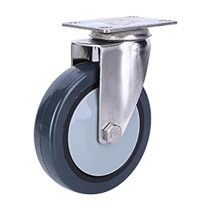 Cocoarm Universalrad, Polypropylen-Lenkrolle, 2,5-Zoll-Drehgelenk, mit Deckplatte, Edelstahlhalterung, 55 Kg Last, Geräuschloses Rollen, für Karren, Trolleys, Logistik