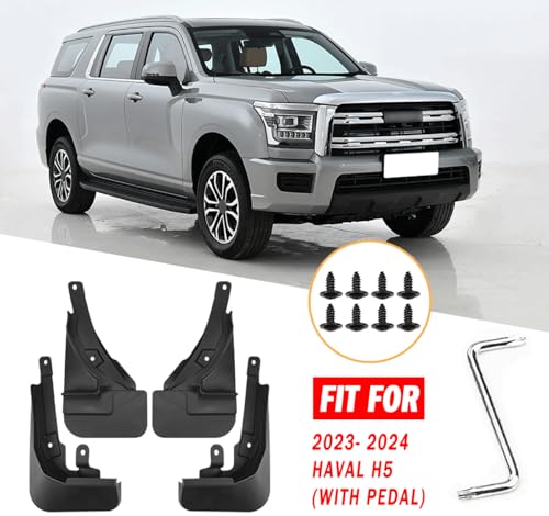 Image of Mud Flaps Mud Guards Fit for 2023-2024 HAVAL H5 (with Pedal), Front & Rear Mud Splash Guards Accessories - 4 Pc, Black
