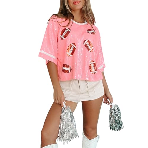 Womens Sequin Mini Dress Rugby Football Graphic Glitter Dress - Import It All Womens Sequin Mini Dress Rugby Football Graphic Glitter Dress - Import It All