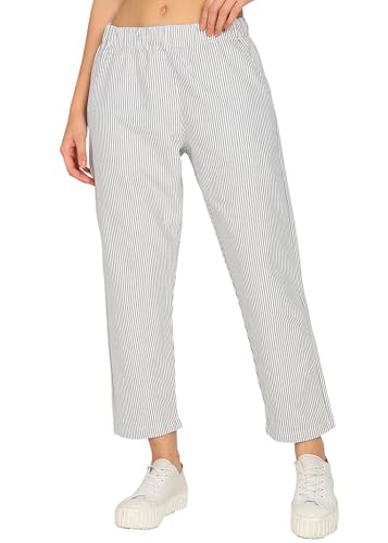 Image of Alan Jones Clothing Womens Mid Rise Cotton Relaxed Ankle Pants | 100% Cotton