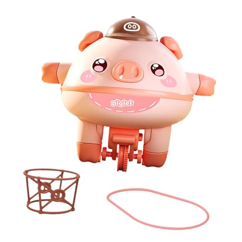 Menolana Fun Tightrope Walking Piglet Toy for Kids, Pink