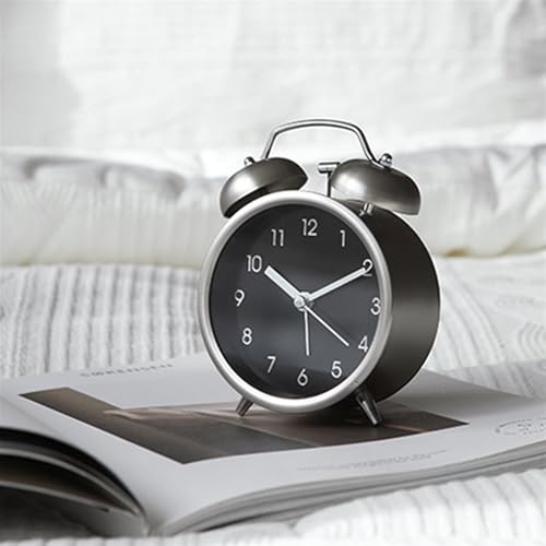 Despertador digital blanco moderno y pequeño con alarma mecánica súper ruidosa 6