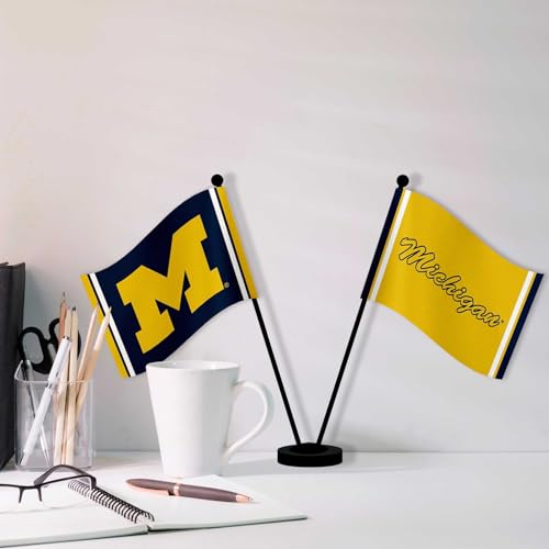 Drapeaux de bureau Michigan Wolverines pour table et décoration de support de supporter