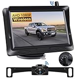 Wireless Backup Camera for Car wth 5 Inch 1080P Minitor Night Vision Reverse Rear View Camera for Truck, SUV, Van, Camper,No Wiring