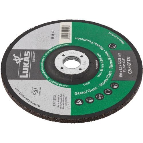 LUKAS ERZETT 10 discos de desbaste T27 para piedra de 115 x 6 mm, para amoladora angular, C24R-BF, 14 x 13,5 x 9,5 cm