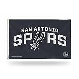 Rico Industries NBA Basketball San Antonio Spurs Grey 3' x 5' Banner Flag Single Sided - Indoor or Outdoor - Home Décor