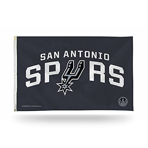 Rico Industries NBA Basketball San Antonio Spurs Grey 3 x 5 Banner Flag Single Sided - Indoor or Outdoor - Home Dcor