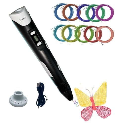 Image of Camin 3D Pen, 3D Printing Pen for Kids, USB Powered 3D Pen for Kids (Black, 10 PLA)