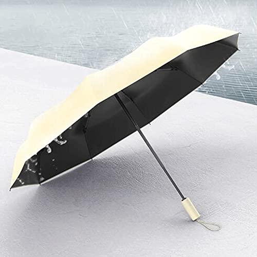 Regenschirme, 1 ück automatisch öffneter Regenschirm, Reiseschirm, 12 Rippen für Auto-Regen im Freien, Beige, Schwarz, Blau, Gelber Regenschirm