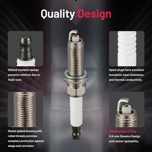 Image of BDFHYK LKAR6AIX-11 Iridium Spark Plugs Compatible with Chevy for Nissan 2007-2013 Altima 2008-2013 Rogue 2007-2012 Sentra 2013-2021 NV200 1.6L 1.8L 2.0L 2.5L L4 Engine Replacement for XP5684, Set of 4