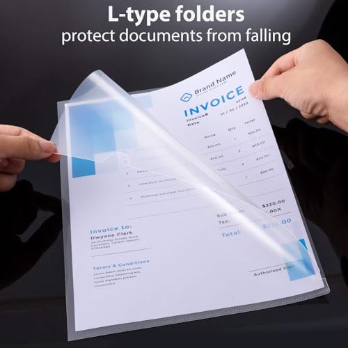 Image of ANG 20 Pcs L Folder Plastic Folder Safe Project Document Folder A4 Plastic Paper Jacket Sleeves Project Folders