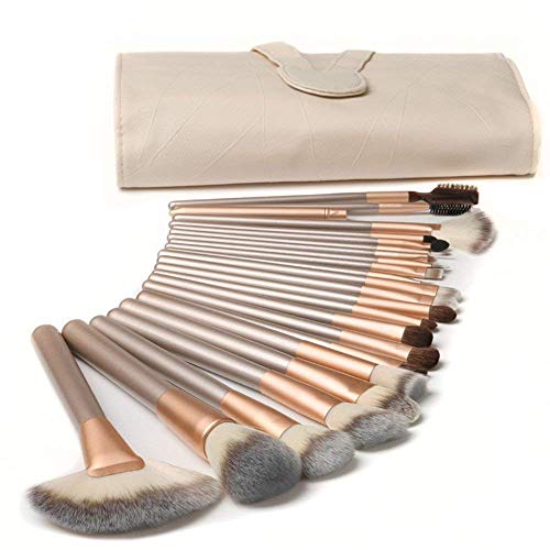 Make up Brushes,TTRWIN 18 Pcs Professional Makeup Brush Set Synthetic Kabuki Face Blush Lip Eyeshadow Eyeliner Foundation Powder Cosmetic Brushes Kit with PU Leather Bag White