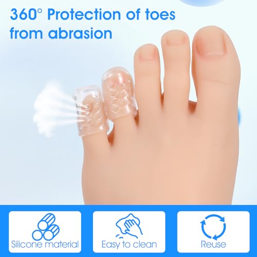 Image of 30 Pcs Silicone Toe Protectors Anti Friction Pinky Toe Protector Gel Toe Protector Toe Sleeves Breathable Toe Covers for Men Women Toe Caps Toe Guards for Feet Blisters Ingrown Calluses