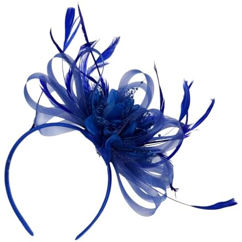 Caprilite Royal Blue Feather Fascinator Headband Cover