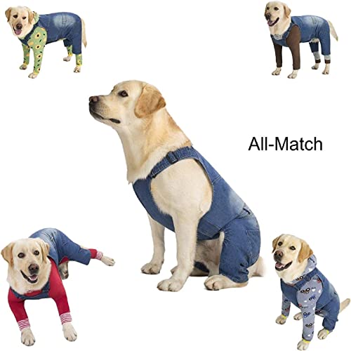Peto para perros grandes de mezclilla azul miniatura 5